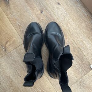 Black Leather Ankle Boots